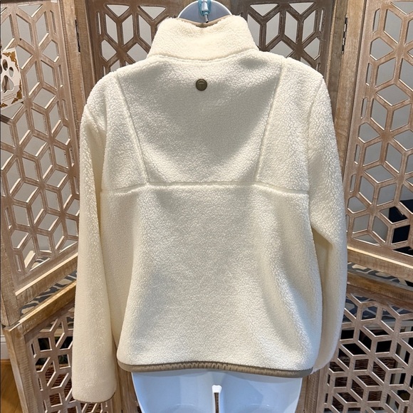 NWT T by Talbots Vintage Sherpa Full Zip Women's Cream Fleece Jacket sizeMedium - Picture 5 of 8